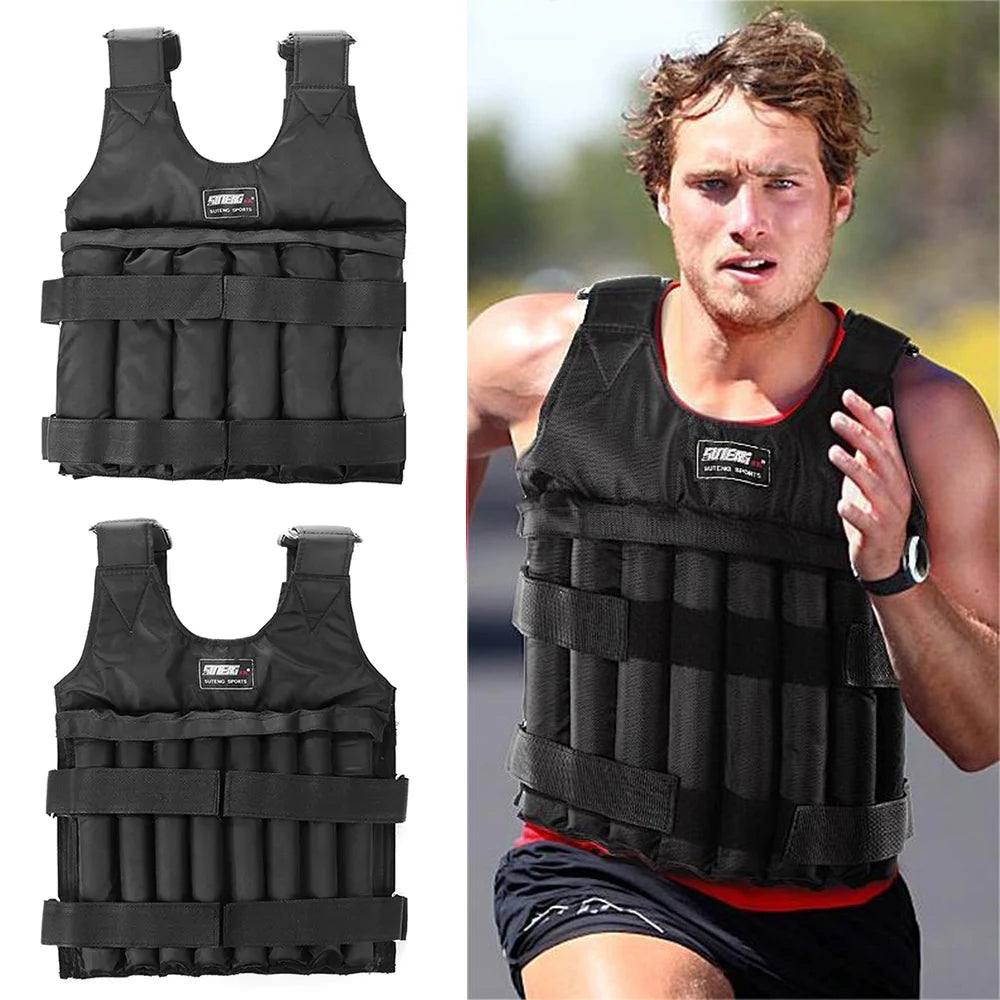 Adjustable Weight Vest for Running and Training - 3/15/20/35/50 Kg Load Capacity Fitness Jacket