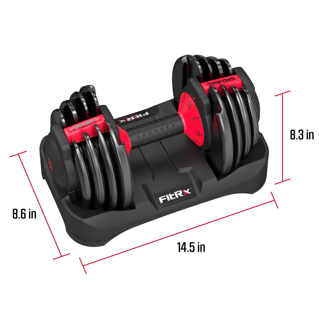 Adjustable Dumbbell Set, 2-Pack 25 lb Smartbell with 9-in-1 Quick-Select Weight Adjustments in 2.5 lb Increments for Home Gym Use