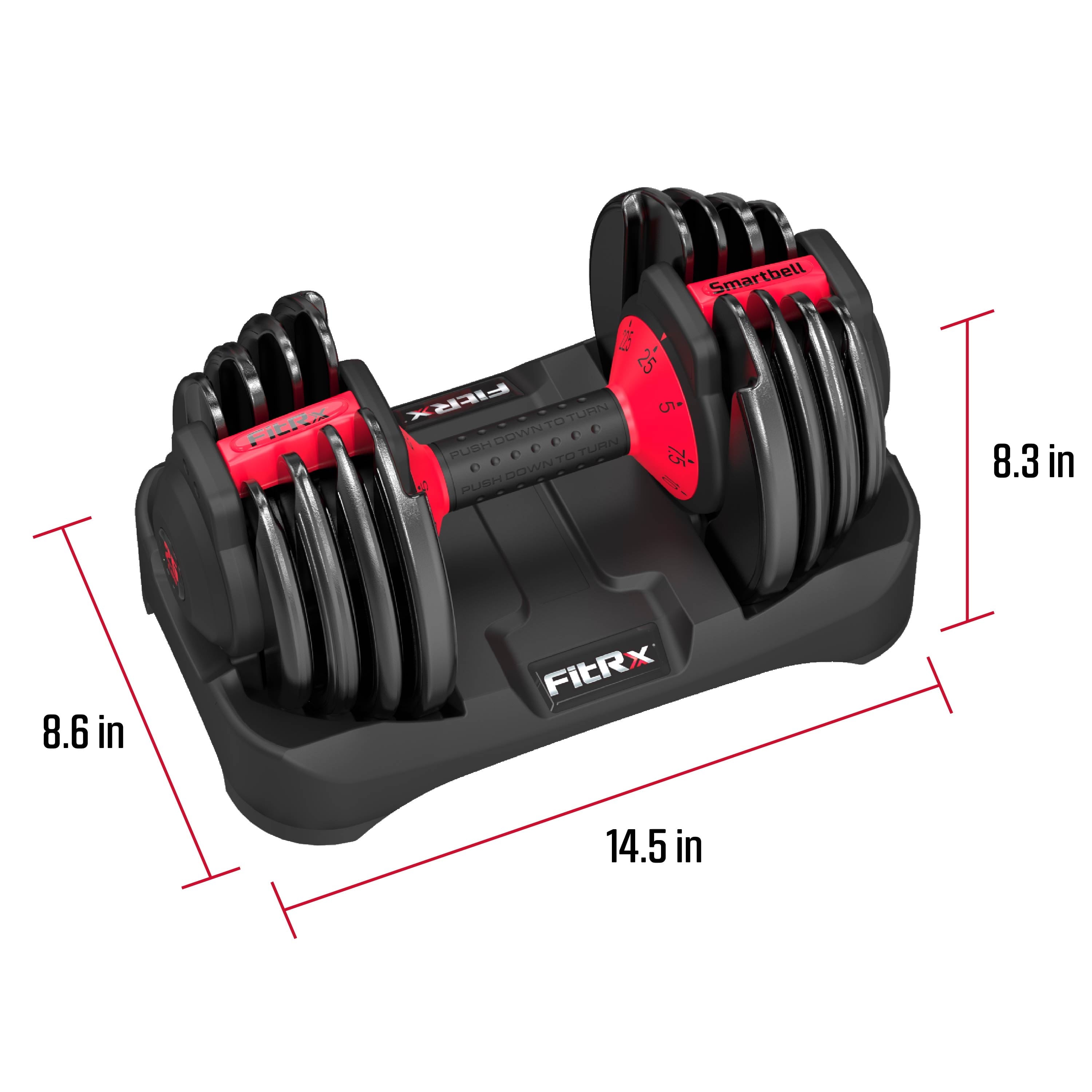 Adjustable Dumbbell Set, 2-Pack 25 lb Smartbell with 9-in-1 Quick-Select Weight Adjustments in 2.5 lb Increments for Home Gym Use