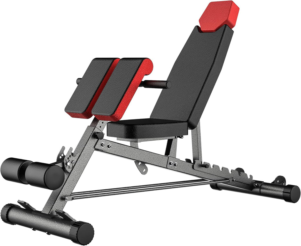 Multi-Functional FID Weight Bench for Versatile Full-Body Workouts – Hyper Back Extension, Roman Chair, Adjustable Ab Sit-Up Bench, Incline/Decline Bench, and Flat Bench