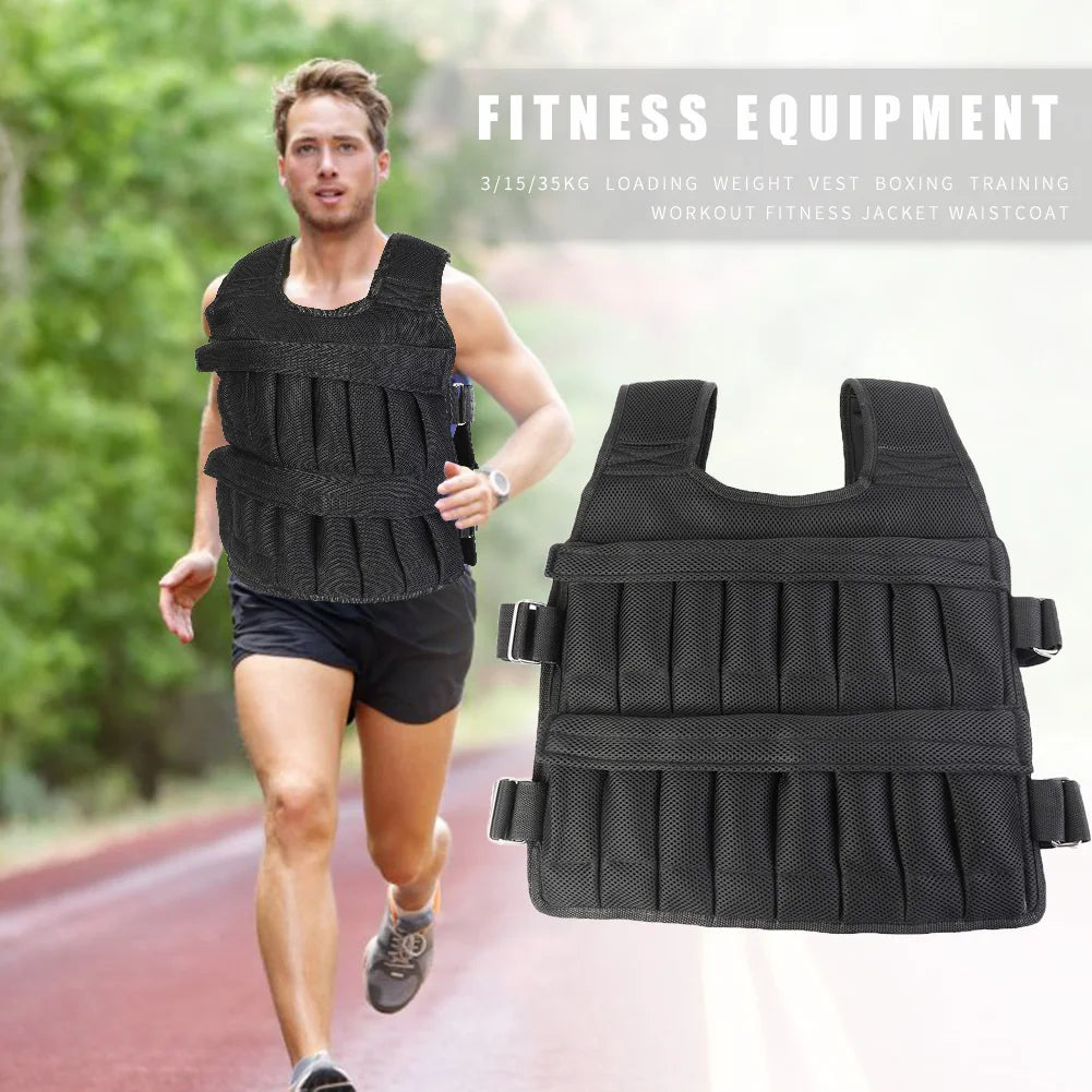 Adjustable Weight Vest for Running and Training - 3/15/20/35/50 Kg Load Capacity Fitness Jacket