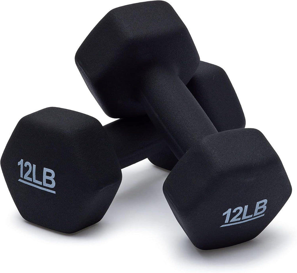 12 pound Neoprene Dumbbell Hand Weights for Exercise and Muscle Toning