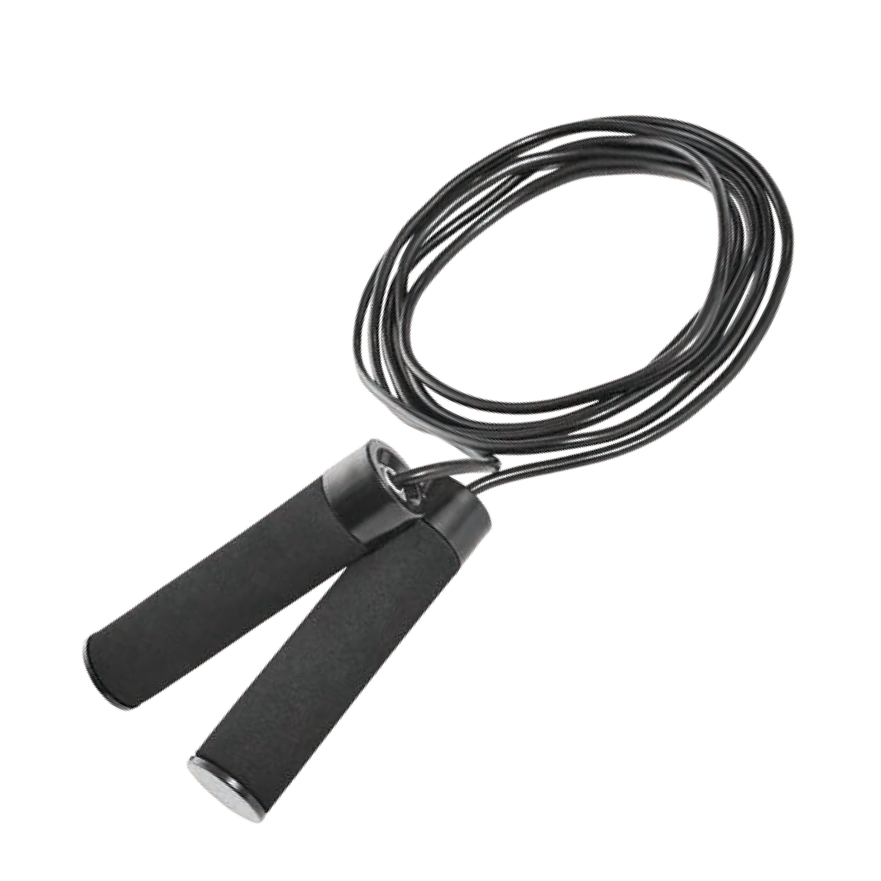 Adjustable Weighted Jump Rope with 9' Length Capability, Black