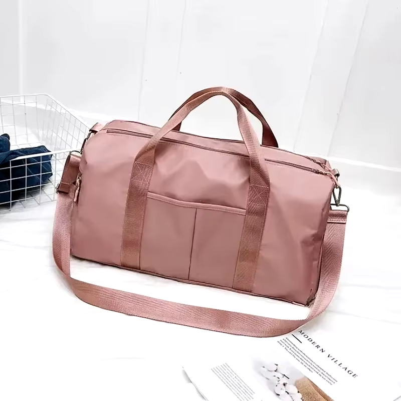 Outdoor Waterproof Nylon Sports Gym Bag for Men and Women - Versatile Fitness and Travel Handbag with Yoga Mat and Shoe Compartment