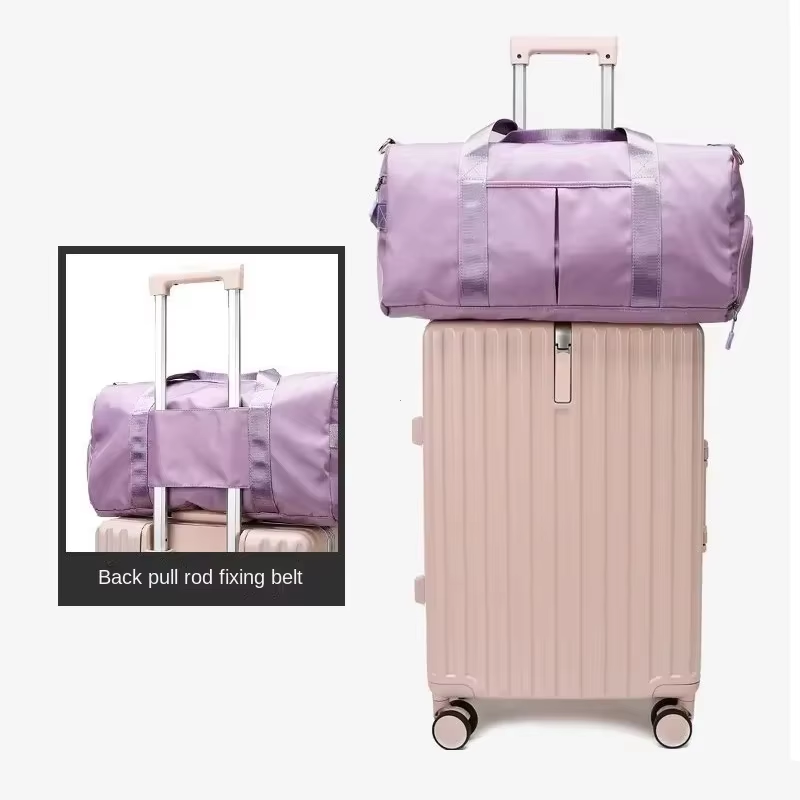 Outdoor Waterproof Nylon Sports Gym Bag for Men and Women - Versatile Fitness and Travel Handbag with Yoga Mat and Shoe Compartment