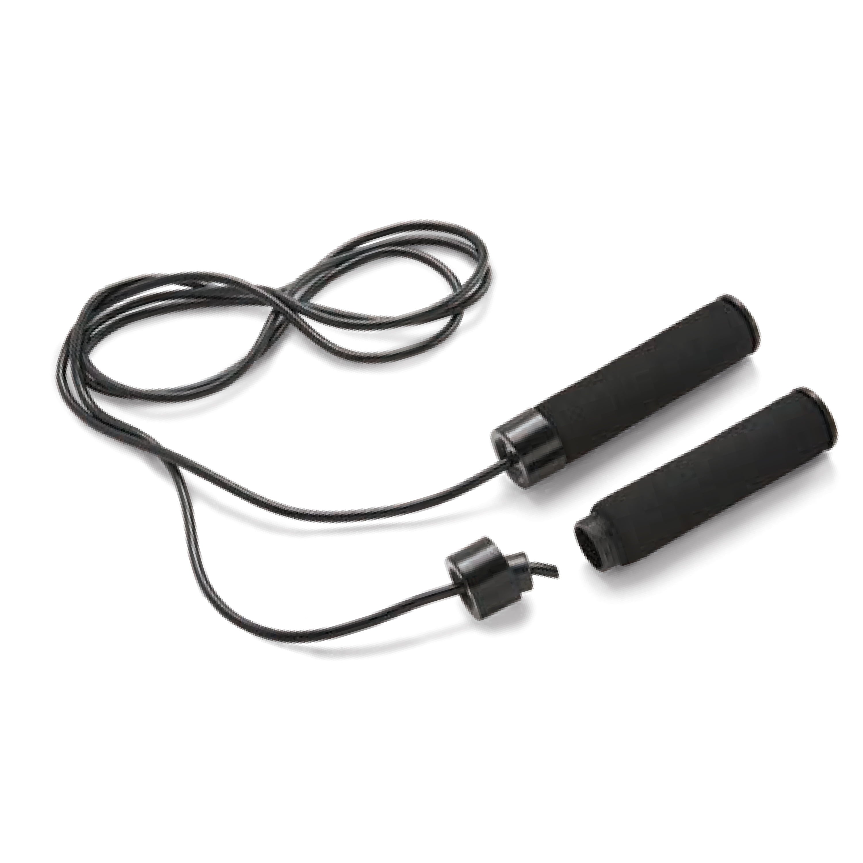 Adjustable Weighted Jump Rope with 9' Length Capability, Black