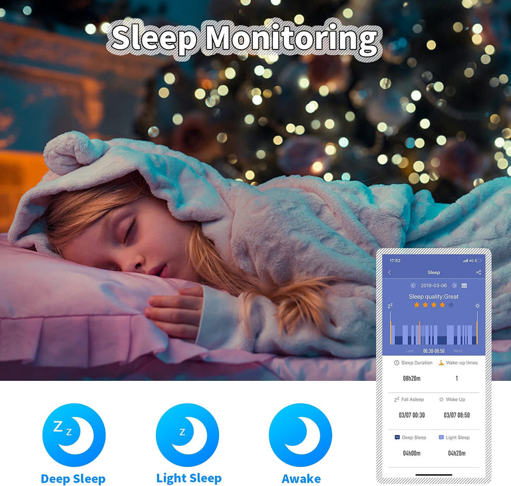 Children's Fitness Tracker Watch with Pedometer, Stopwatch, IP68 Waterproof Rating, and 11 Sport Modes for Ages 6-16