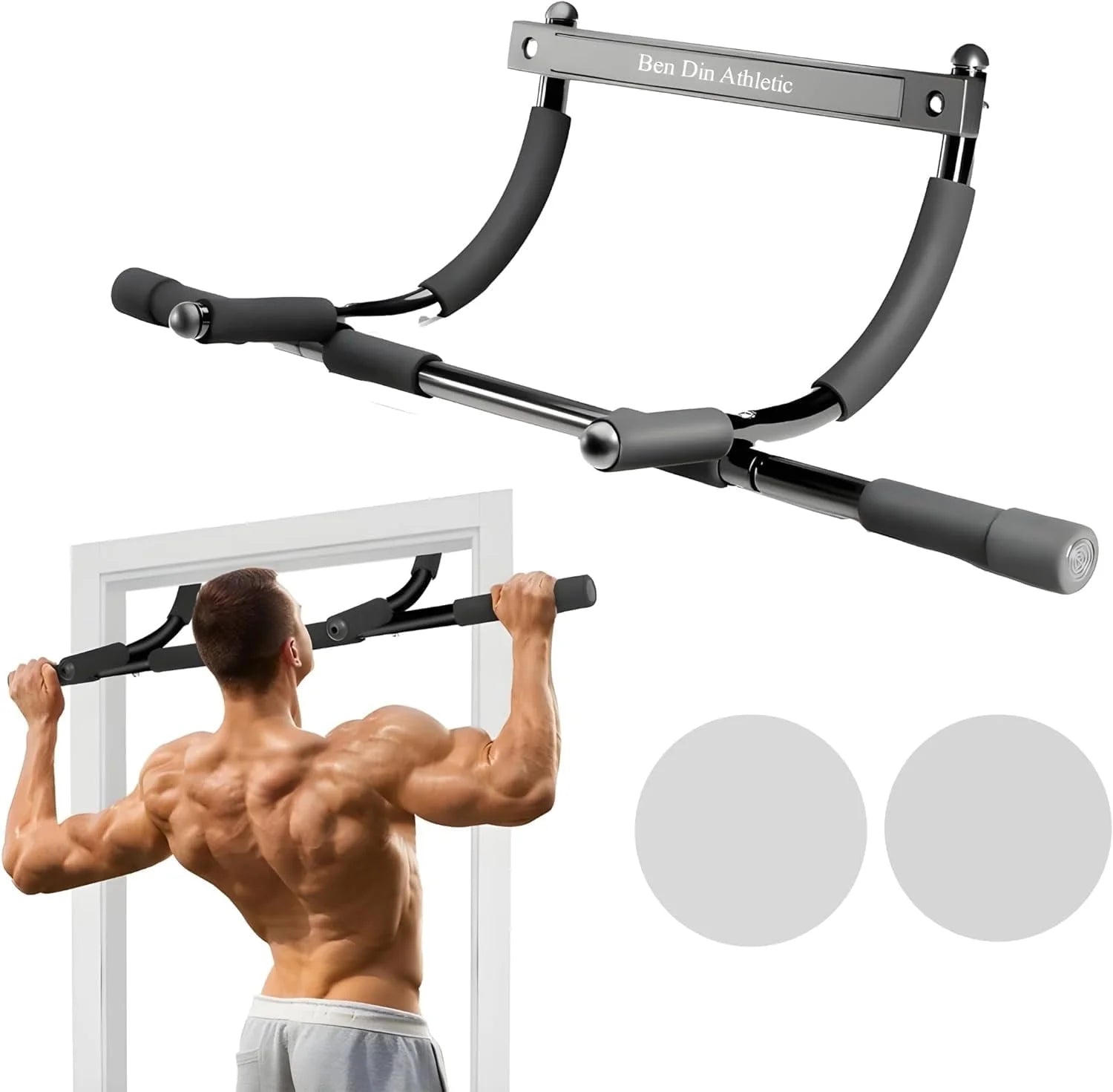 Multi-Functional Portable Doorway Pull-Up Bar, Black